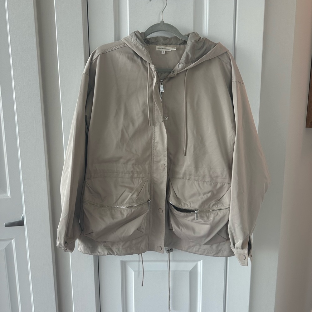 Good American Hooded Volume Jacket / Summer Sand / Size 2